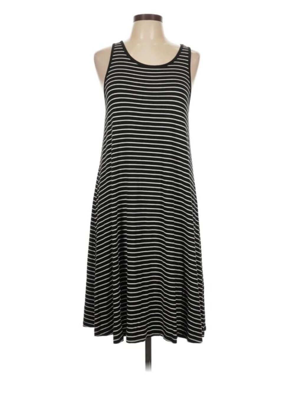 Black and White Striped Sleeveless Dress, Ladies Size Large